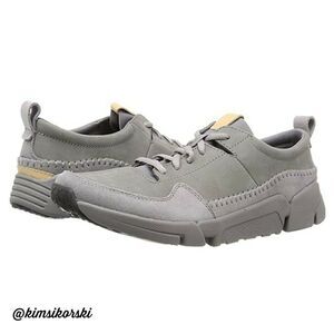 NEW Clarks Trigenic Triactive Run Gray Nubuck Shoes 13‎
